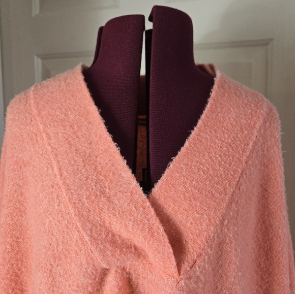 Anthropologie Super Soft Small Batwing Oversized Knit Sweater Salmon Pink - Picture 3 of 12